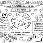 Ficha para colorear sobre el Día Internacional del Deporte 7 de abril