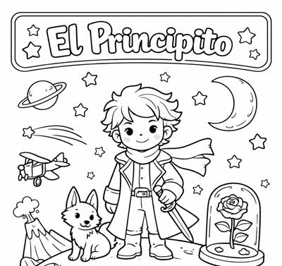 Ficha para colorear de el principito